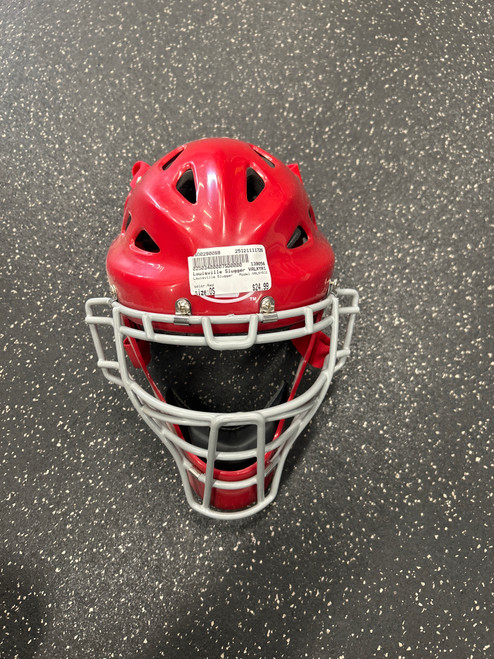 Vist Large View of Product Image Which is Used Louisville Slugger VALKYRIE Catchers Helmet w/Mask Red One Size