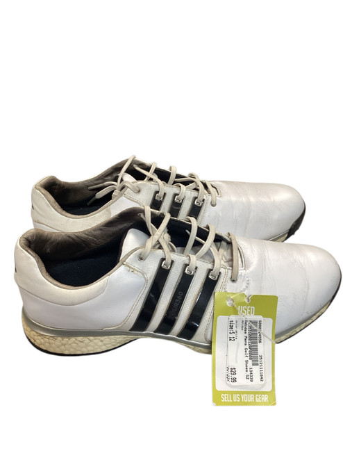 Vist Large View of Product Image Which is Used Adidas Mens Golf Shoes White Senior 12