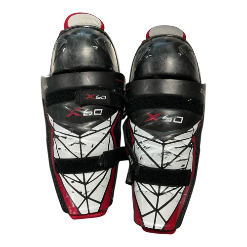 Vist Large View of Product Image Which is Used Bauer X60 Junior Shin Guards Black 11"