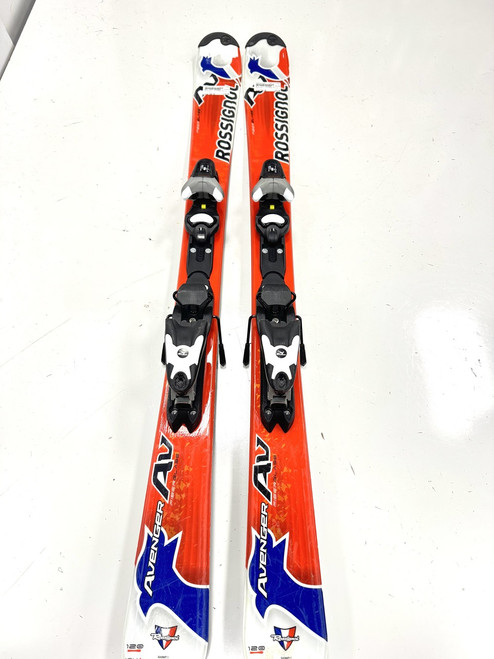 Vist Large View of Product Image Which is Used Rossignol AVENGER AV Boys DH Ski/Binding Red 120 cm