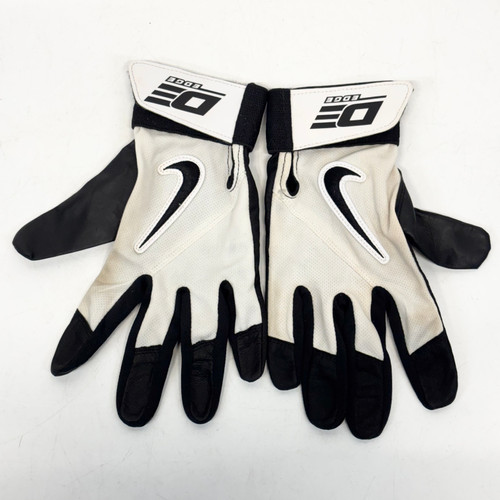 Vist Large View of Product Image Which is Used Nike DE EDGE ADULT BB/SB Batting Gloves Black And White LG