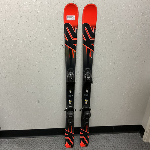 Vist Large View of Product Image Which is Used K2 INDY Boys DH Ski/Binding Black And Orange 124 cm