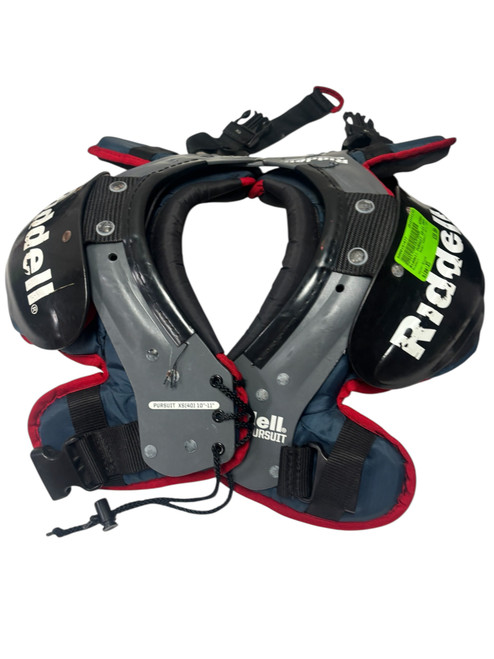 Vist Large View of Product Image Which is Used Riddell PURSUIT Youth Football Shoulder Pads Black XS 40lb 10-11"