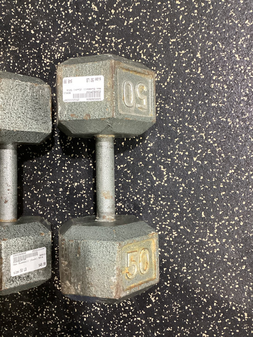 Vist Large View of Product Image Which is Used Hex Dumbbell (Each) 50 lb