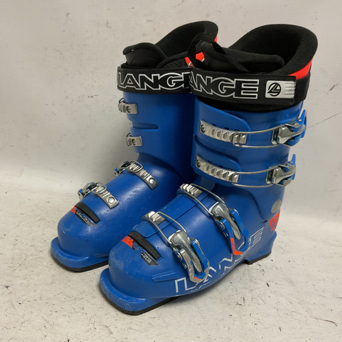 Vist Large View of Product Image Which is Used Lange 60RS Boys DH Ski Boot Royal Blue And Orange 235 MP - J05.5 - W06.5