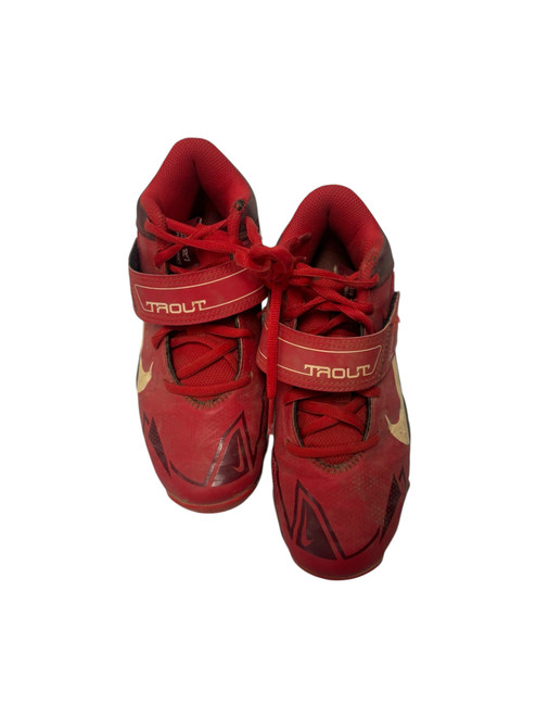 Vist Large View of Product Image Which is Used Nike TROUT 8 KEYSTONE CZ5910-616 Baseball Cleats Red Junior 02.5