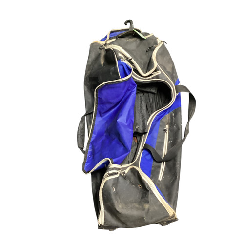 Vist Large View of Product Image Which is Used Marucci CATCHERS WHEELED BACKPACK BB/SB Player Wheeled Bag Black And Royal Blue