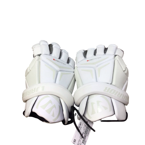 Vist Large View of Product Image Which is Used Warrior FRANCHISE LT Lacrosse Gloves Mens White LG