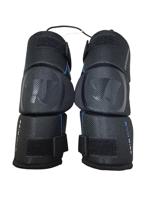 Vist Large View of Product Image Which is Used Warrior EVO RISE Lacrosse Arm Pads/Guards Black LG