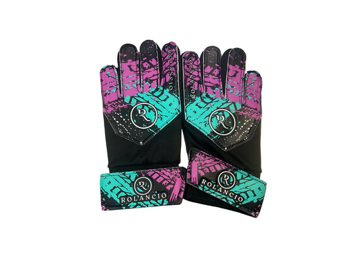 Vist Large View of Product Image Which is Used ROLANCIO Soccer Goalie Gloves Black 4