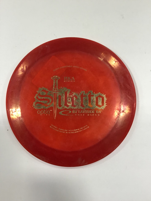 Vist Large View of Product Image Which is Used Latitude 64 OPTO STILETTO Disc Golf Driver Red 176g