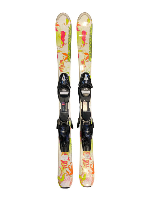 Vist Large View of Product Image Which is Used Rossignol FUNGIRL Girls DH Ski/Binding White 100 cm
