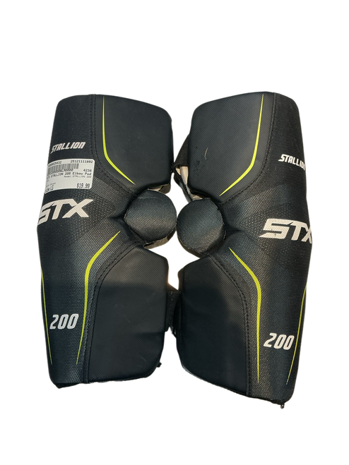 Vist Large View of Product Image Which is Used STX STALLION 200 Lacrosse Arm Pads/Guards Black LG