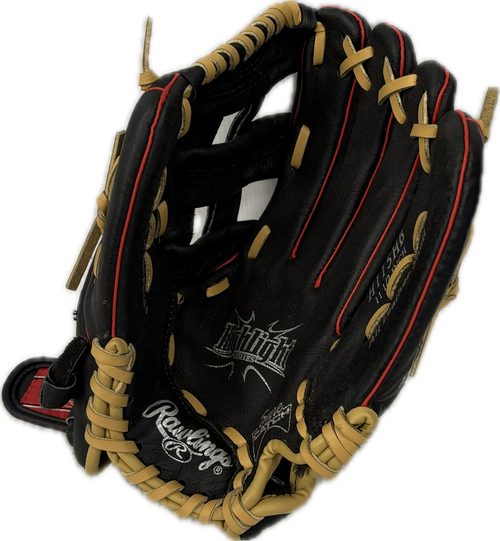 Vist Large View of Product Image Which is Used Rawlings H115HB BB/SB Glove RH Throw Black 11 1/2"