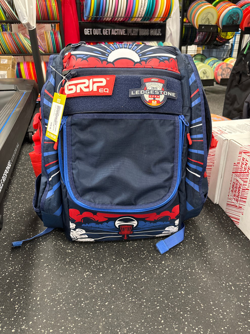 Vist Large View of Product Image Which is Used GRIP EQ BX Ledgestone Disc Golf Backpack Navy Blue