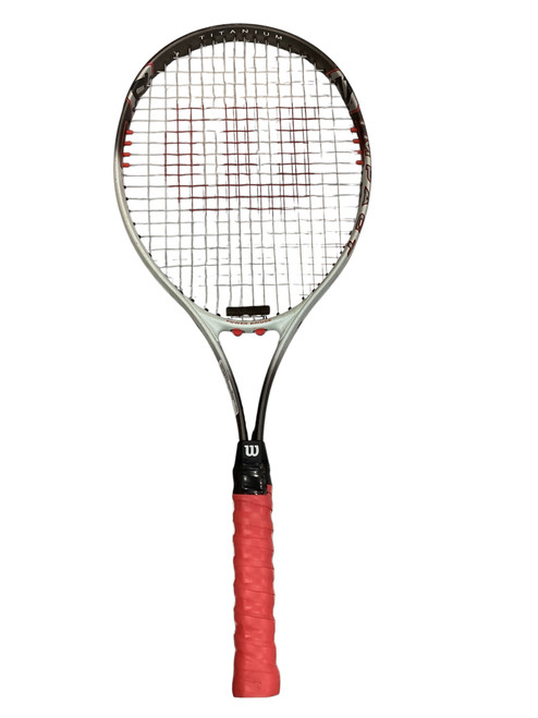 Vist Large View of Product Image Which is Used Wilson IMPACT Adult Tennis Racquet Black 4 1/4"