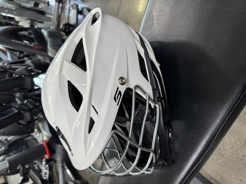 Vist Large View of Product Image Which is Used Cascade S 2018 Lacrosse Helmet White Fits all