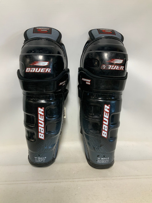 Vist Large View of Product Image Which is Used Bauer SUPREME 3000 Senior Shin Guards Black 15"