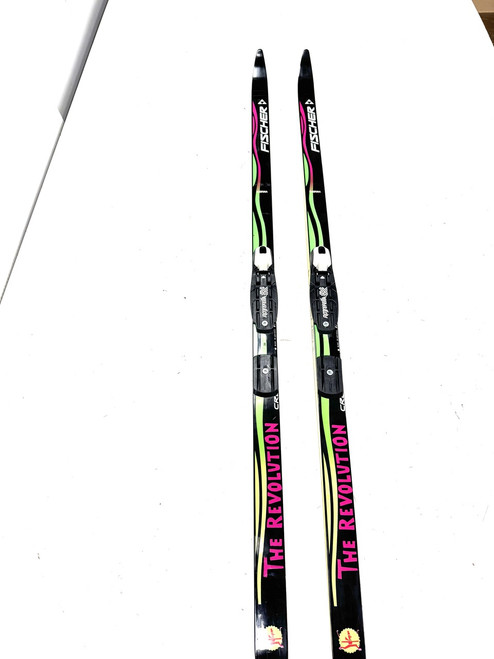 Vist Large View of Product Image Which is Used Fischer 147CM REVOLUTION OSF NEW ROTEFELLA BND Boys XC Ski/Binding
