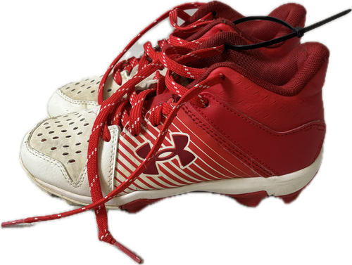 Vist Large View of Product Image Which is Used Under Armour LEADOFF BB/SB Cleats Red And White Junior 01