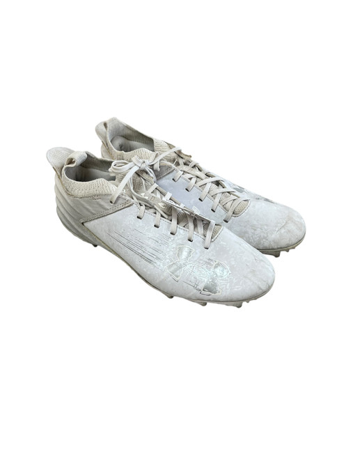 Vist Large View of Product Image Which is Used Under Armour Adult FB Cleats White Senior 9.5