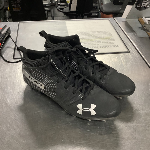Vist Large View of Product Image Which is Used Under Armour NITRO MID Adult FB Cleats Black Senior 12