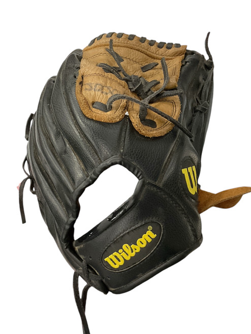 Vist Large View of Product Image Which is Used Wilson PRO SELECT BB/SB Glove RH Throw Black 12 1/2"