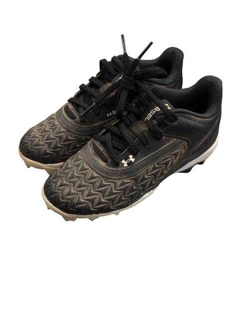 Vist Large View of Product Image Which is Used Under Armour BASEBALL BB/SB Cleats Black Junior 01.5