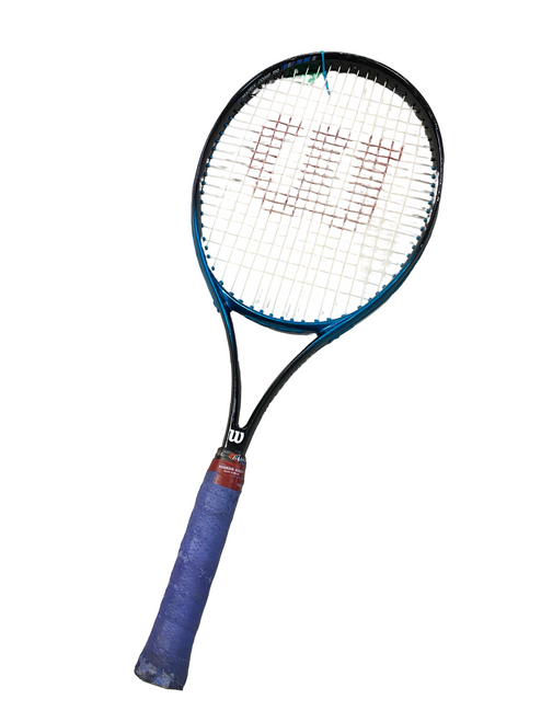 Vist Large View of Product Image Which is Used Wilson MATRIX COMP 110 Adult Tennis Racquet Black 4 1/4"