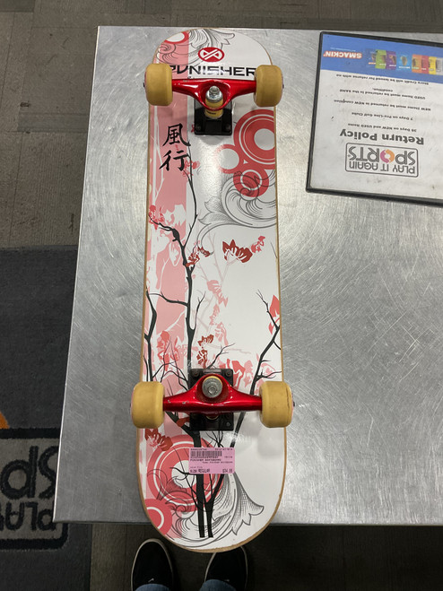 Vist Large View of Product Image Which is Used PUNISHER SKATEBOARD Complete Skateboard Pink Regular