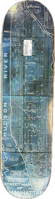 Vist Large View of Product Image Which is Used Zoo York NEW YORK MAP Skateboard Deck Only Navy Blue 8"