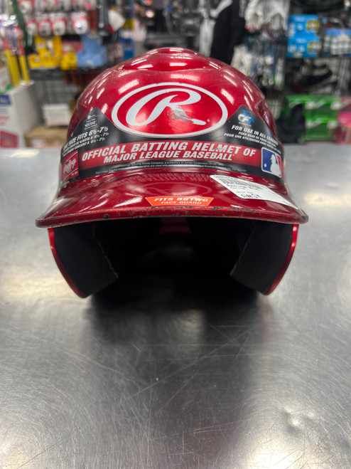 Vist Large View of Product Image Which is Used Rawlings BB1WG Batting Helmet No Mask Red S/M