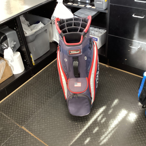 Vist Large View of Product Image Which is Used Titleist USA CHEVRON 14 WAY BAG Mens Cart Bag Navy Blue