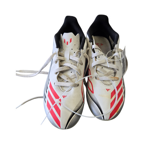 Vist Large View of Product Image Which is Used Adidas MESSI Soccer Cleats White Junior 01.5