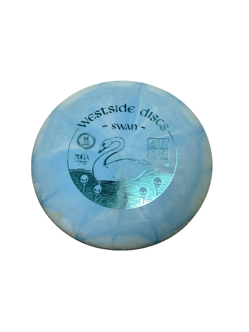 Vist Large View of Product Image Which is Used Westside BT HARD SWAN Disc Golf Putter Royal Blue