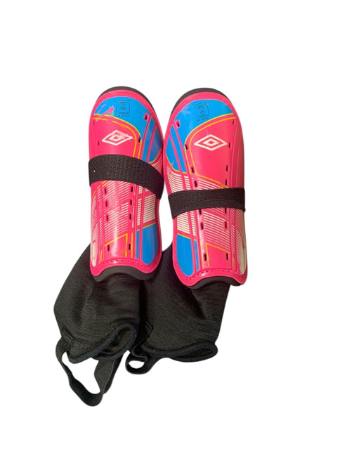 Vist Large View of Product Image Which is Used Umbro Soccer Shin Guards Youth Pink MD