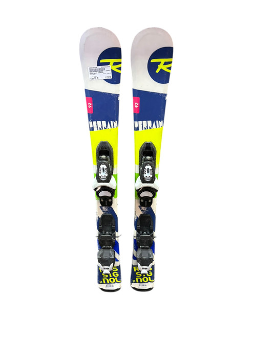 Vist Large View of Product Image Which is Used Rossignol TERRAIN Boys DH Ski/Binding Green 92 cm