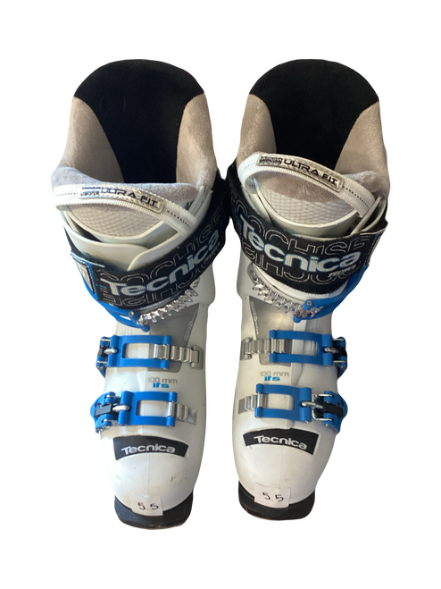 Vist Large View of Product Image Which is Used Tecnica COCHISE 85 Womens DH Ski Boot White 235 MP - J05.5 - W06.5