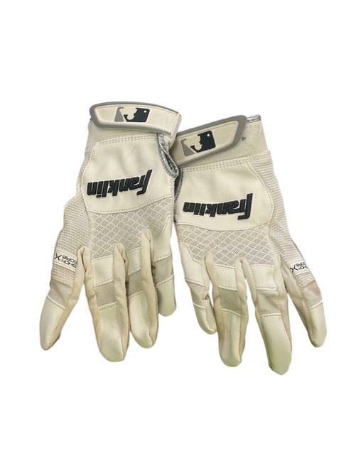 Vist Large View of Product Image Which is Used Franklin BB/SB Batting Gloves White MD