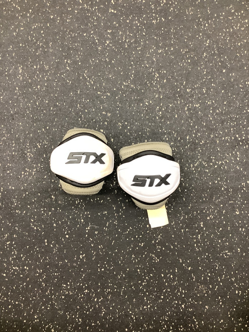 Vist Large View of Product Image Which is Used STX STALLION 1K ELBOW PAD Lacrosse Arm Pads/Guards White SM