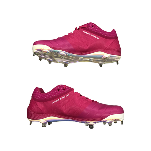 Vist Large View of Product Image Which is Used Under Armour TEAM YARD LOW DT SE BB/SB Cleats Pink Senior 13