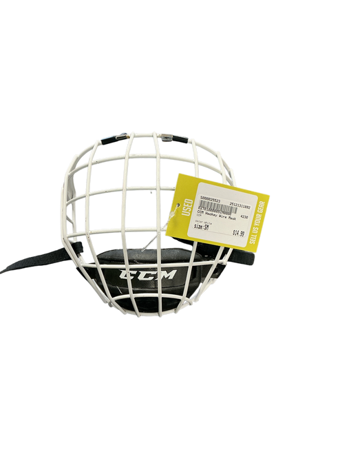 Vist Large View of Product Image Which is Used CCM Hockey Wire Mask White SM