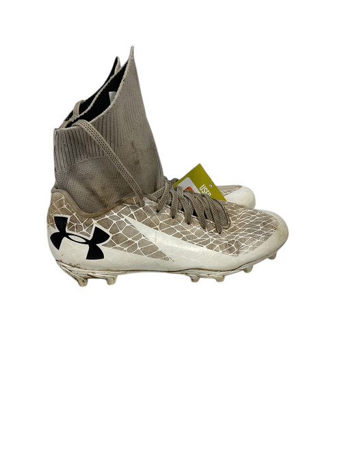 Vist Large View of Product Image Which is Used Under Armour Jr FB Cleats White Junior 04