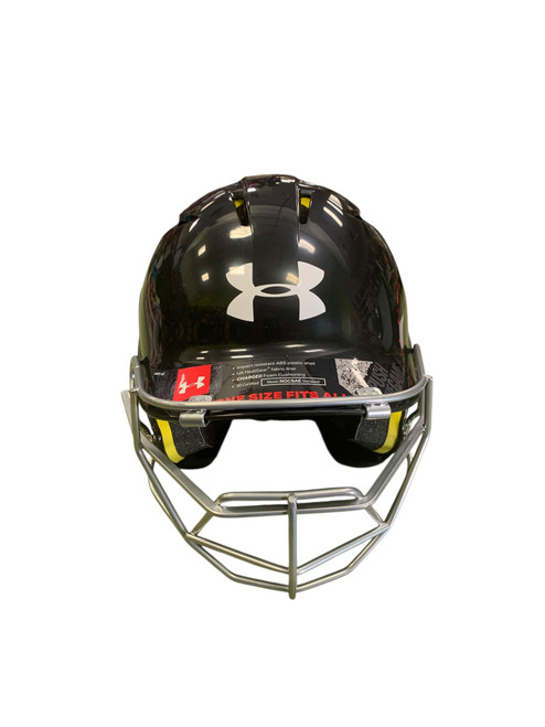 Vist Large View of Product Image Which is Used Under Armour HELMET W/ MASK Batting Helmet w/Mask Black One Size