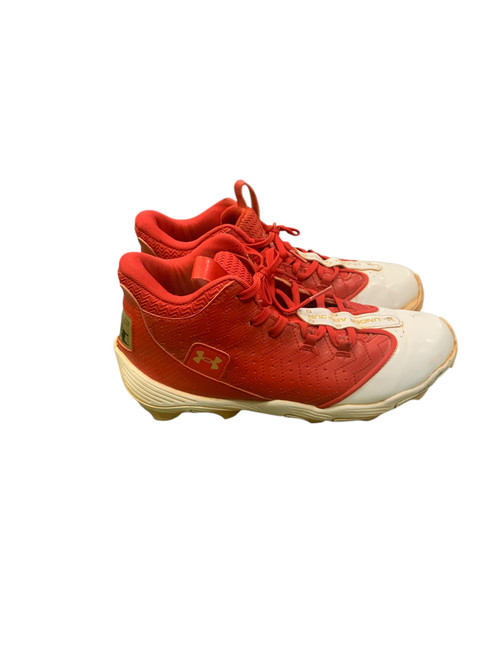 Vist Large View of Product Image Which is Used Under Armour BB/SB Cleats Red Senior 7.5
