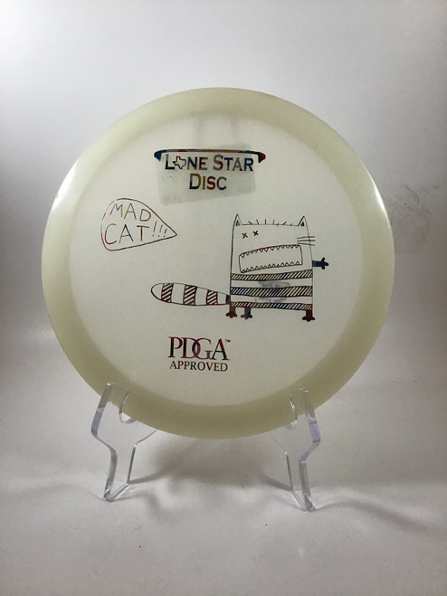 Vist Large View of Product Image Which is Used Lone Star Disc GLOW MAD CAT Disc Golf Driver White 175g