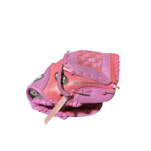 Vist Large View of Product Image Which is Used Rawlings PLAYER SERIES BB/SB Glove T-ball Pink 9"