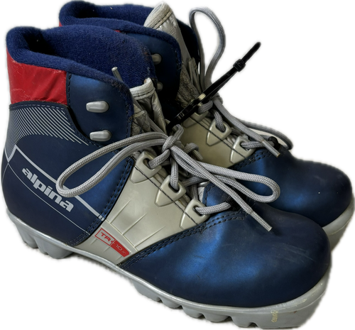 Vist Large View of Product Image Which is Used Alpina Boys NNN XC Ski Boots Navy Blue YT-10