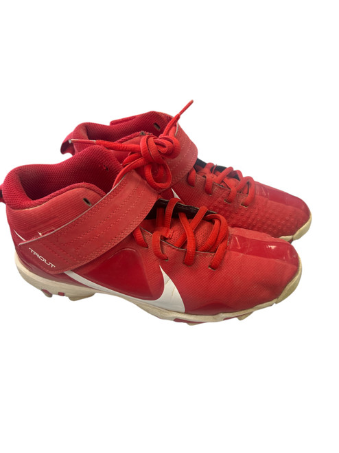 Vist Large View of Product Image Which is Used Nike TROUT BB/SB Cleats Red And White Junior 04.5