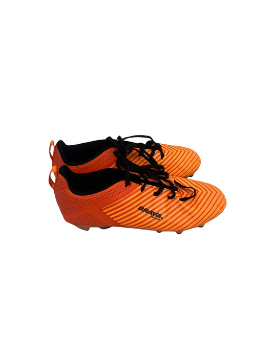 Vist Large View of Product Image Which is Used Brava Jr 5.5 Soccer Cleats Orange 